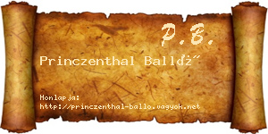 Princzenthal Balló névjegykártya